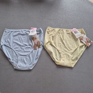 2 pair Nylon, Spandex and Cotton Pantiesby Barely There Briefs Size 7 Style 2672